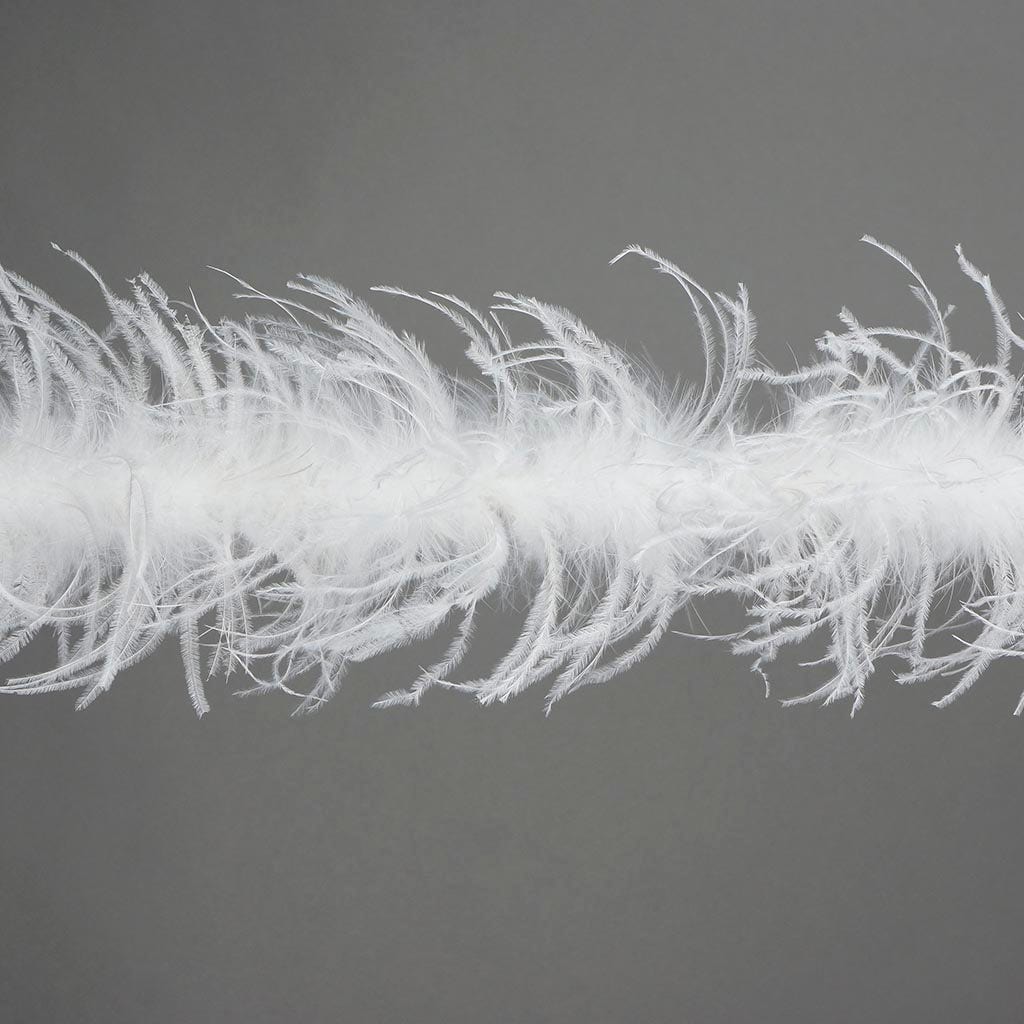 Marabou and Ostrich Feather Boa - White