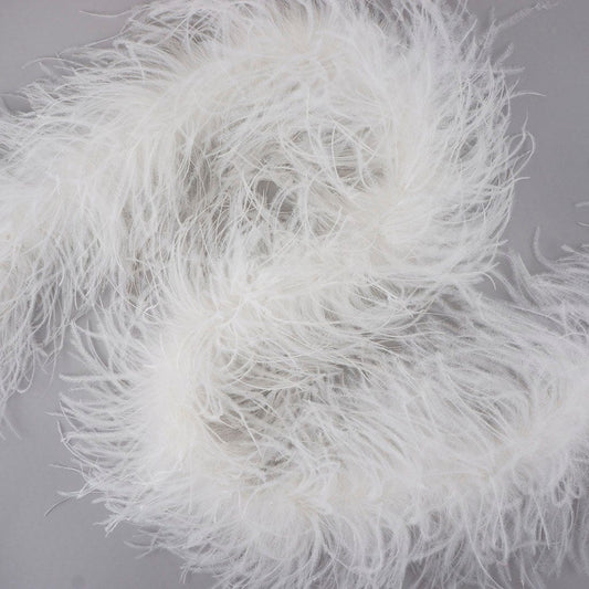 White 3 Ply Ostrich Feather Boa