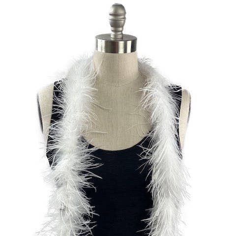 Ostrich Feather Boa - Value Four-Ply - White