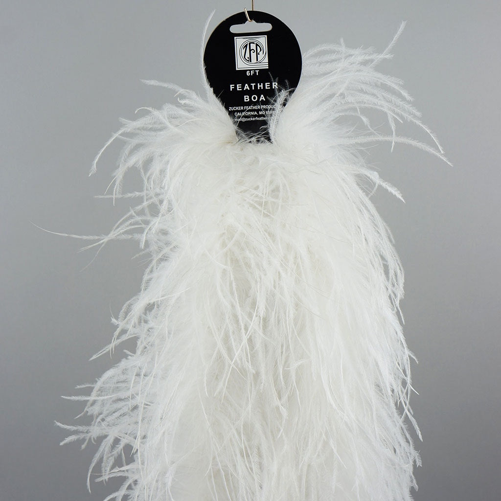 White 2 Ply Ostrich Feather Boa