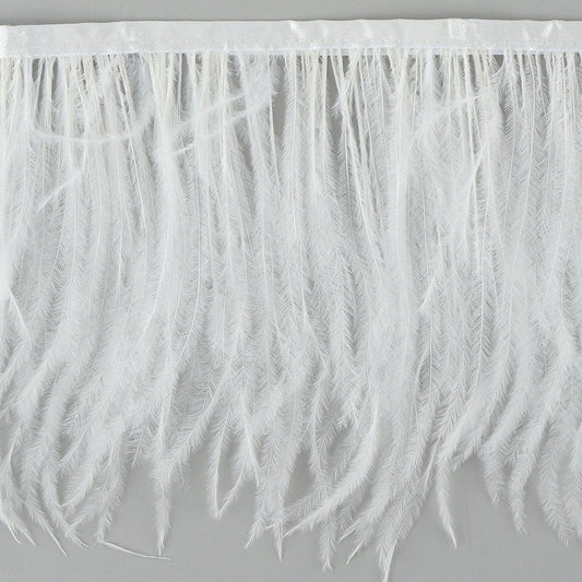Ostrich Economy Feather Fringe 1PLY 1yd White