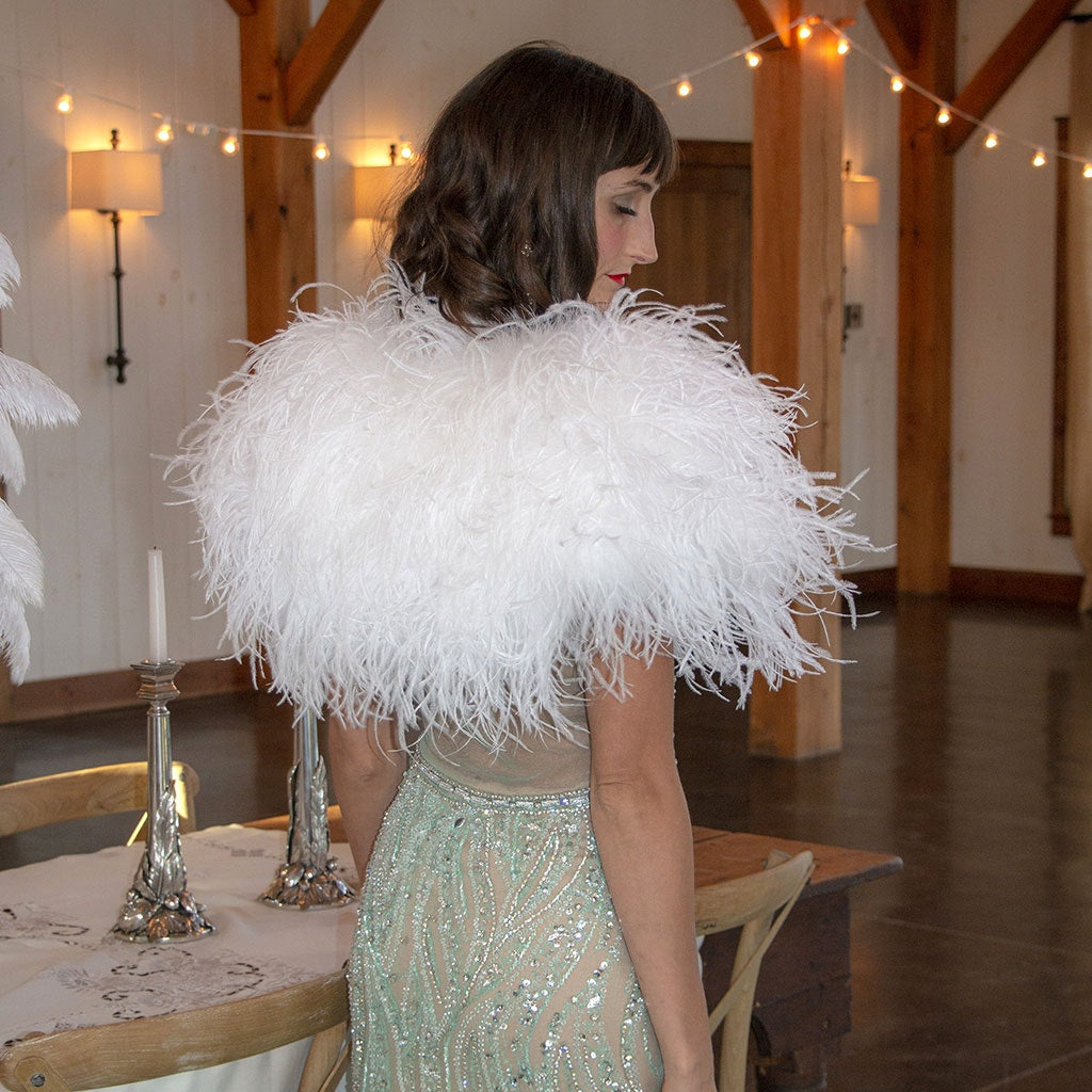 colored ostrich feather wall events photo