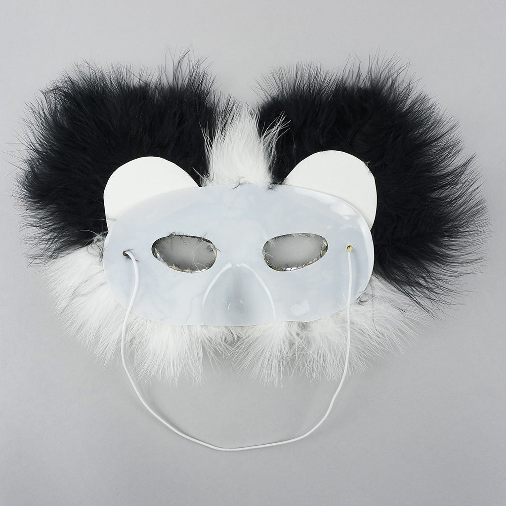 Feather Panda Mask - Black/White