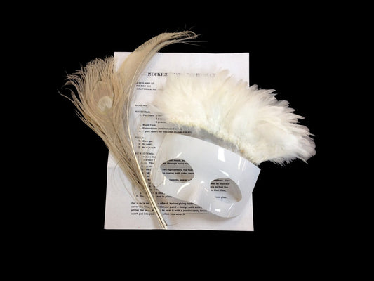 DIY Mask Kits-Assorted Feathers - White