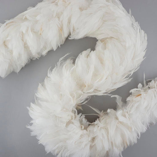 Rooster Schlappen Feather Boas - 8 -10"  - White