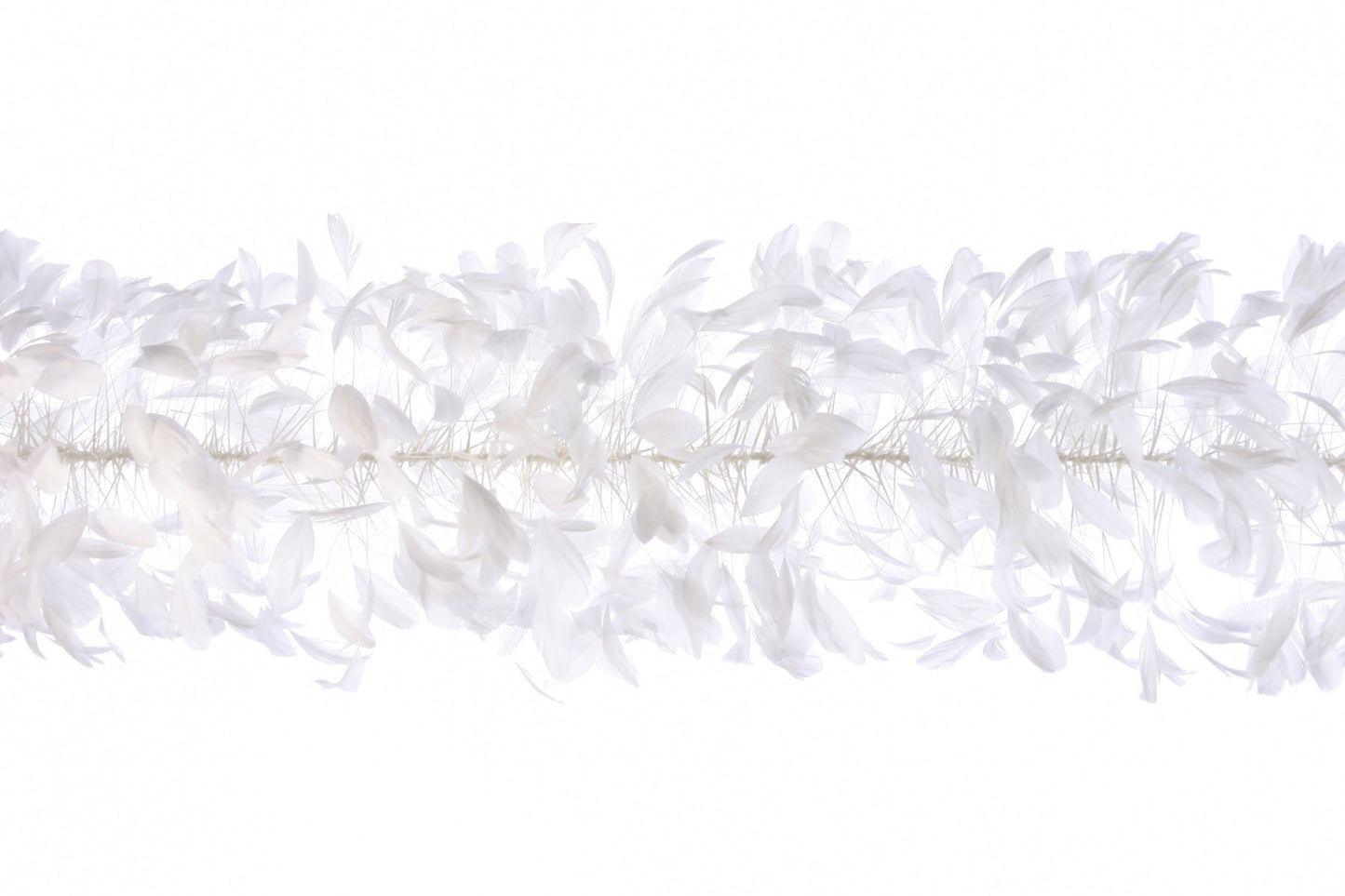 Stripped Coque Feather Boa - White