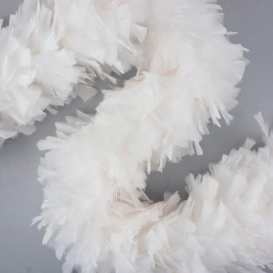 4 Pack of White Feather Boa Christmas Tree Garland 80 Grams Home