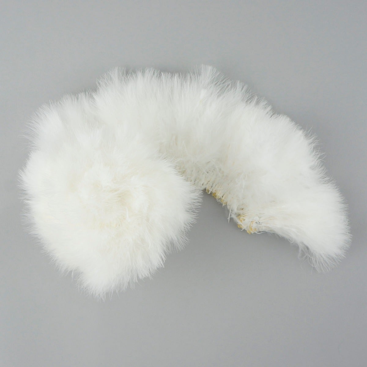 STRUNG TURKEY MARABOU BLOOD QUILL FEATHERS 3-4" - WHITE