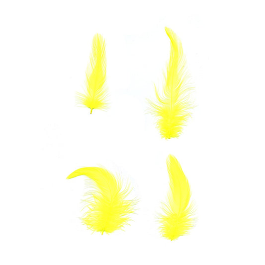 Rooster Hackle-White-Dyed - Fl Yellow