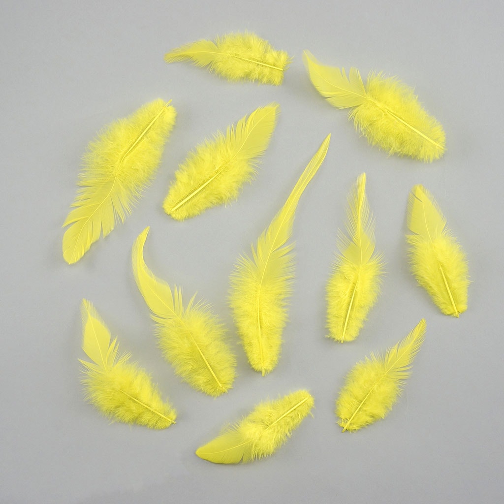 Rooster Saddles-White-Dyed - Fl Yellow